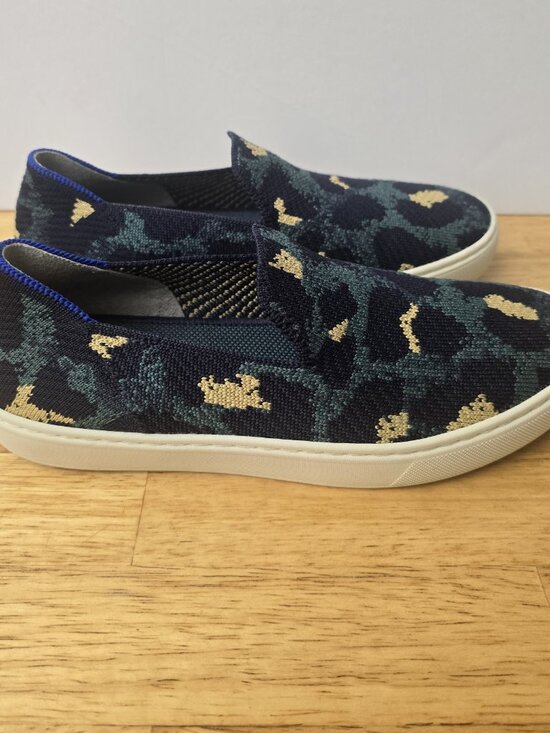 Rothy's Shoes - Rothy's The Original Slip On Sneaker Womens Sz 6.5 Shoes Blue Leopard